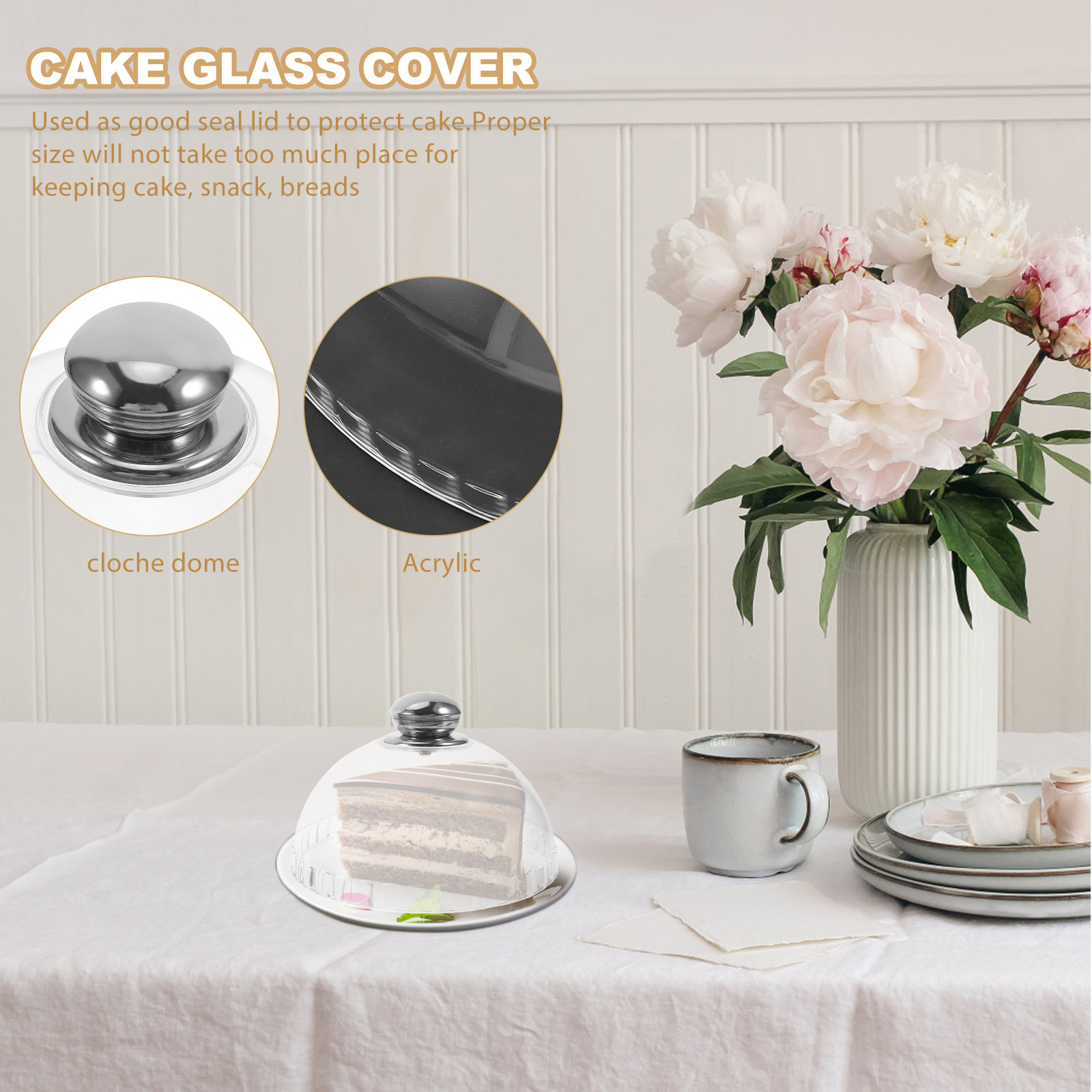 Plastic Dome Clear - Penutup Kue Akrilik Transparan Bulat, Penutup